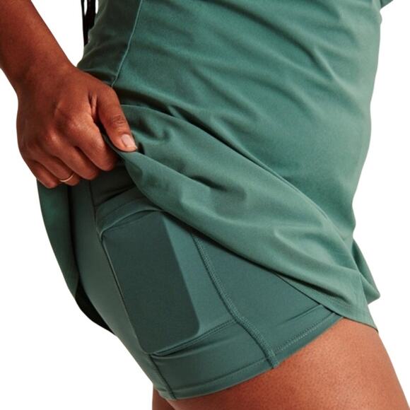 Abercrombie & Fitch Traveler Active Dress Built in Shorts Mini Green XL Tall - Picture 4 of 12